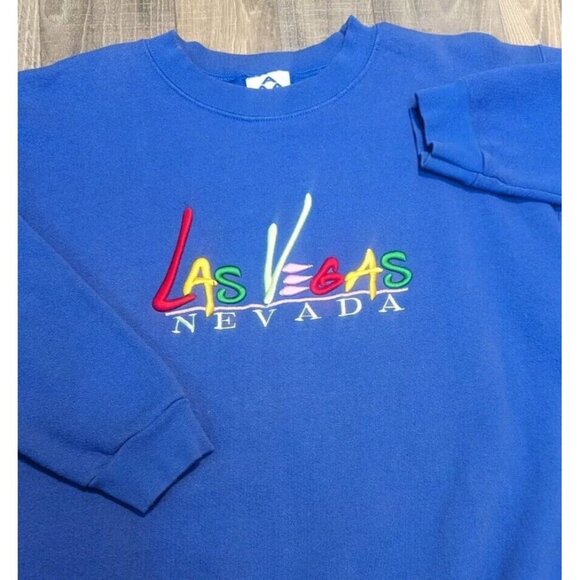 Vintage Las Vegas Nevada Sweatshirt Medium Crewneck‎ Gambling Tourist USA 90s - Picture 2 of 12